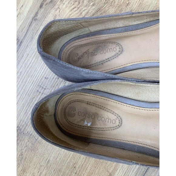 Corso Como Flats Shoes Women's 10 Suede Slate Gray Snakeskin Patent Comfort BR01 - Picture 15 of 16